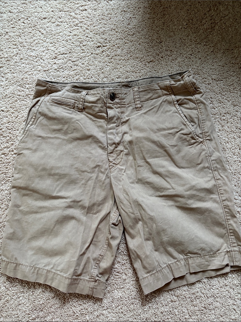 EUC-American Eagle Men's Khaki Cotton Chino Shorts - Casual Everyday